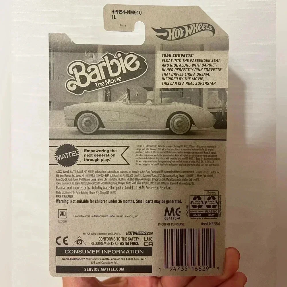 Hot Wheels 2023 Barbie 1956 Corvette Barbie The Movie - Picture 4 of 9